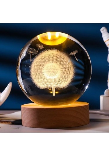 Szypzstore Parlayan Kristal Küre Gece Işığı Sıcak Işık Uyku Sıcak Renk Gece Işığı 9vdg41 Sari