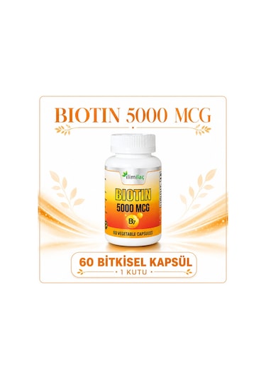 Biotin 5000 Mcg 5 Kutu 300 Bitkisel Kapsül Biotin Takviye Edici Gıda