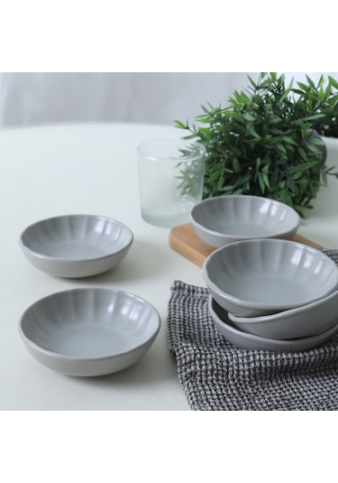 Keramika Mat Gri Sirius Çerezlik / Sosluk 12 Cm 6 Adet 995