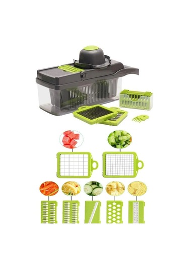 Çok Amaçlı Rende Lüx Küp Rende 13 Parça Hazneli Sebze Doğrayıcı Dicer Dilimleyici Kesici