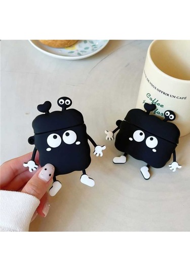 İphone 3. Nesil Uyumlu Koruyucu Bluetooth Kulaklık Kılıfı Figürlü Antenli Airpods 3. Nesil