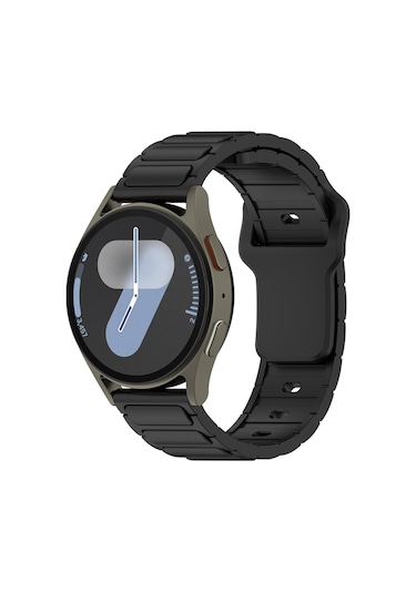 Samsung Uyumlu Galaxy Watch 46mm Joiecreatif Krd-132 22mm Silikon Kordon Strap Kayış - Siyah