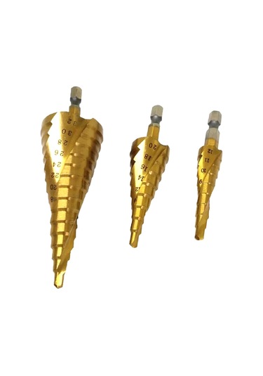 Hallow 4 MM İçin Spiral Yivli Adım Matkap Ucu Set 12 MM / 20MM