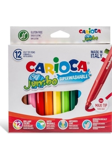 Carioca Jumbo Yıkanabilir Keçeli Kalem 12'li