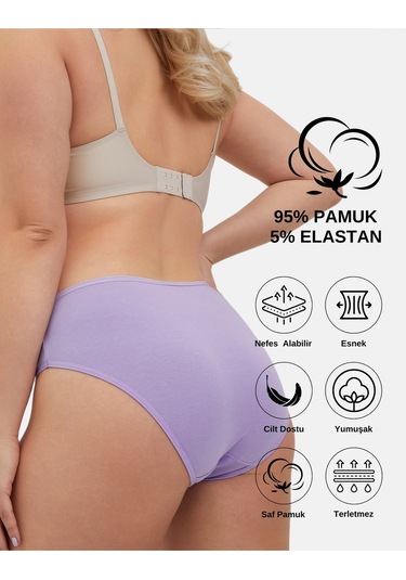 Alya Underwear Anne Kız Kombin Pamuklu Külot - Beyaz Slip İç Çamaşırı - 5'li Paket Çok Renkli P28