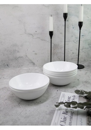 Olaff Lux Çorba Ve Salata İçin Derin Tabak Seti 6 Parça 630 Ml 323349531 Beyaz