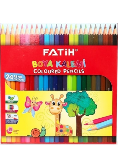 Fatih 24 Renk Tam Boy Kuru Boya Kalemi