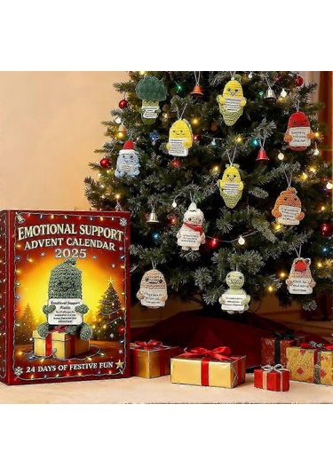 Duygusal Destek İçin 25-26 Advent Takvimi 2025. Ev Noel Dekorasyonu İçin Şenlikli 24 Günlük Noel Geri Sayım Oyuncağı.