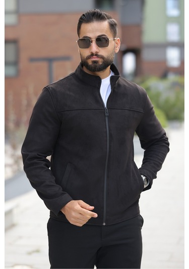 Basic Baharlık Süet Ceket - Sade Ve Şık Stil Siyah Süet