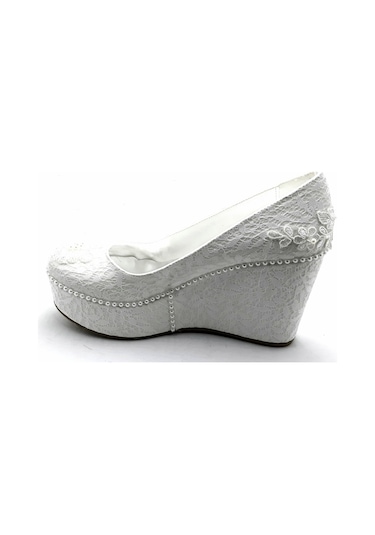 Punto-586343-Sedef- 10.Cm Dolgu Taban Gelin Ayakkabısı