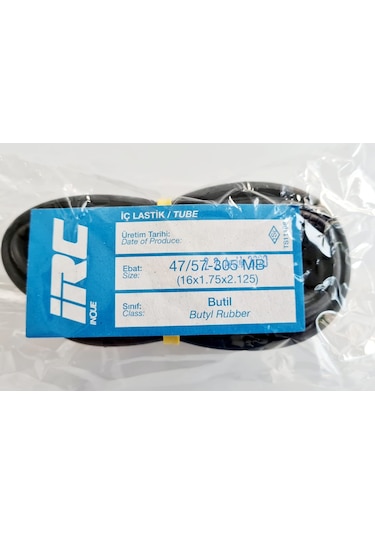 Anlaş IRC Bisiklet 16x1.75 16x1.95 16x2.125 İç Lastik Siyah