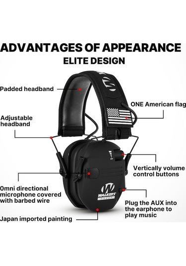 Gebibd Kulaklıklar Aktif Gürültü Azaltma Katlanabilir Avcılık İşitme Koruması Elektronik Kulak Koruması Atış İçin Diğer