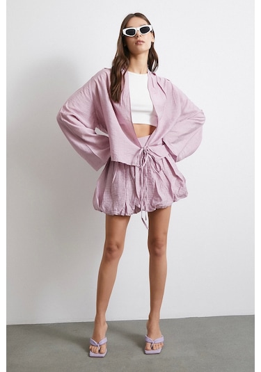 Astarlı Balon Etek Lila Lila