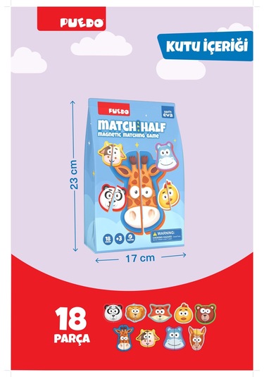 Puedo Manyetik Eşleştirme Oyunu - Match The Half