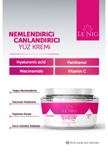 Le Nig Nemlendirici ve Canlandırıcı Yüz Kremi 50 ML