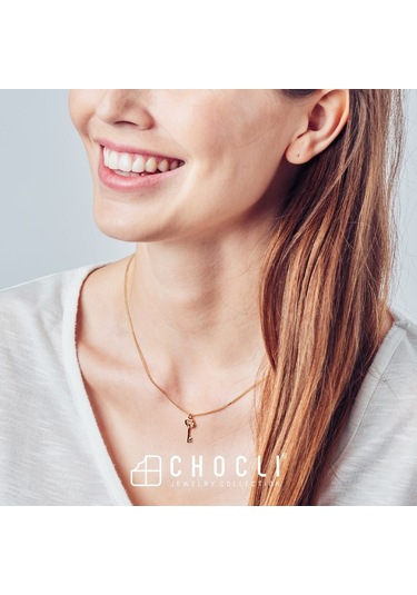 Chocli 18 Ayar Altın Kaplama Love Key Kolye