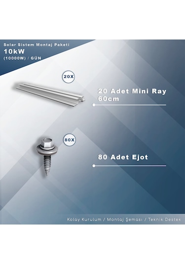 Matech 10 KW Solar Paket Sistem 10000W/gün