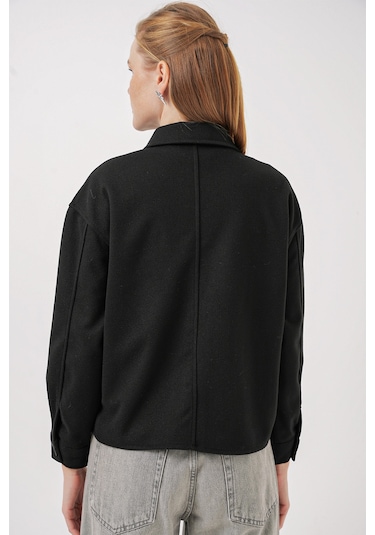 Bigdart 0713 Kadın Kaşe Ceket - Siyah