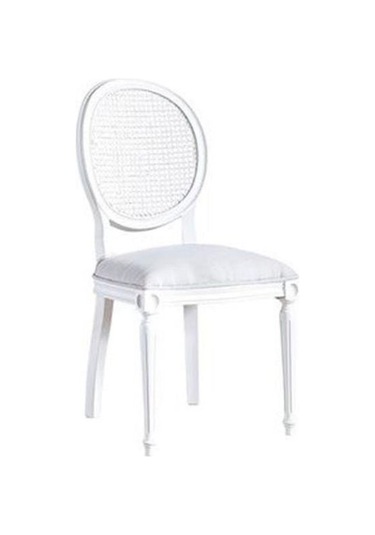 Madalyon Hazeranlı Sandalye Beyaz