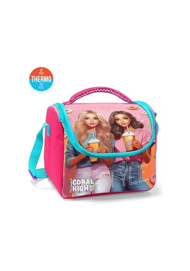 Coral High Kız Çocuk Termoslu Beslenme Çantası - Pembe Kırmızı Fashion Girl, Kız Çocuk Çok Renkli