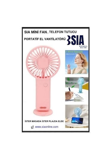 Mini Fan,telefon Tutucu,portatif El Vantilatörü Beyaz 9,3x19cm