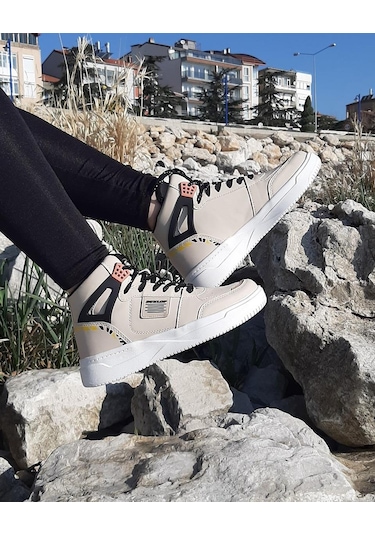 Dunlop 2243 Bej Renk Fuspetli Ortapedik Boğazlı Spor Ayakkabı AYKSAYAK-000504