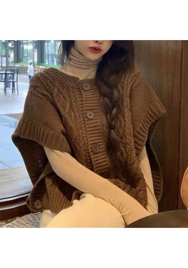 Koyu Kahverengi Kore Şık Vintage Büküm Kolsuz Kazak Yelek Kadın Sonbahar Kış Örme Yelek Yelekler Kadın Düğme O Boyun Triko 29143 Koyu Kahverengi Koyu Kahverengi Kore Şık Vintage Büküm Kolsuz Kazak Yelek Kadın Sonbahar Kış Örme Yelek Yelekler Kadın Düğme O Boyun Triko 29143 Koyu Kahverengi