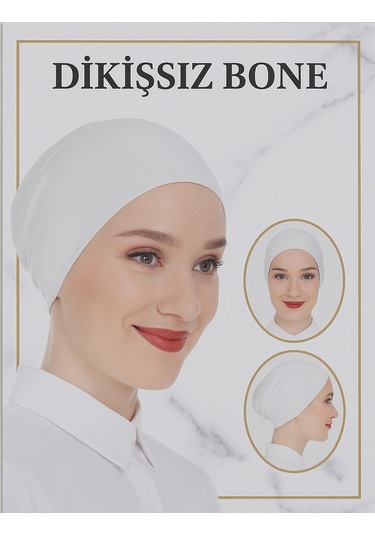 Üçgül Dikişsiz Bone Beyaz