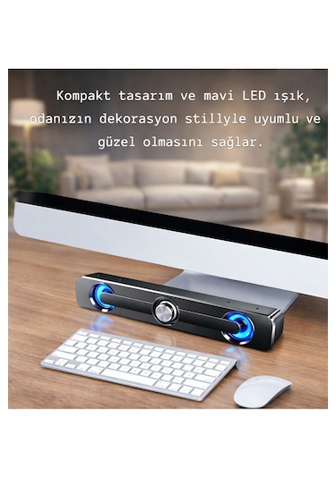 Sada V-111 Güçlü Baslı Kablolu Soundbar Usb Tv Pc Stereo Ses Sistemi 3.5mm