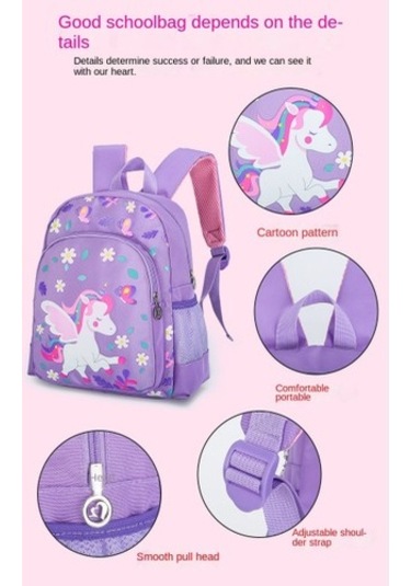 Hainan Shenda Sevimli Tek Boynuzlu At Okul Sırt Çantası - Mor Skbnr6 Mor