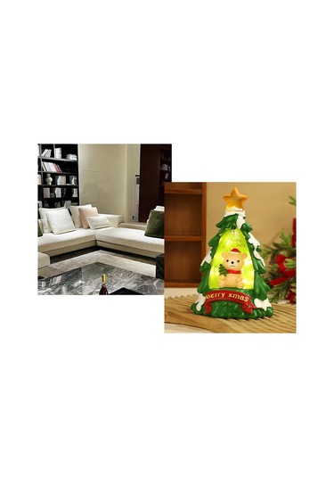 Suntek Işıklı Yılbaşı Süsü Masaüstü Heykeli Oturma Ayı