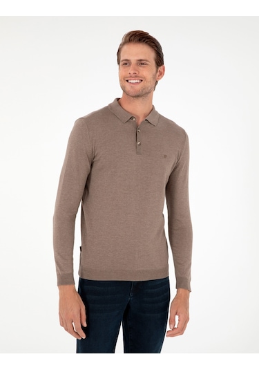 Pierre Cardin Erkek Vizon Melanj Kazak /triko 50296623-vr174 Vizon Melanj
