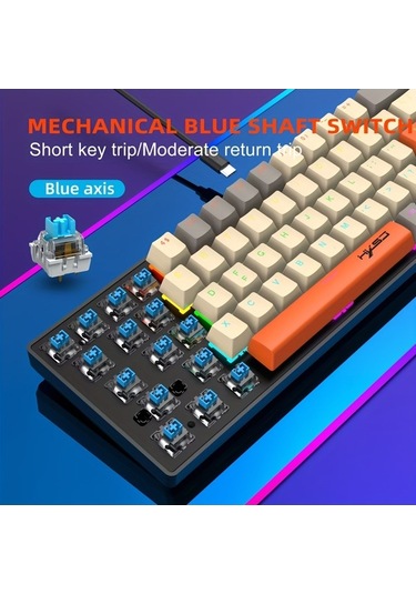 Fastbuy Yeni Mekanik Klavye Mavi Eksen 68 Tuşlu Enjeksiyon Kalıplama Klavye