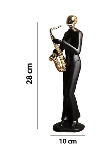 Rennes Rgv-b31 Dekoratif Biblo Oda Ve Masa Süsü Saksafon Çalan Adam