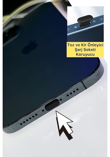 Tüm Type-c Telefonlara Uyumlu Toz Ve Kir Önleyici Şarj Soketi Koruyucu Tıpa Slikon 3 Adet Siyah