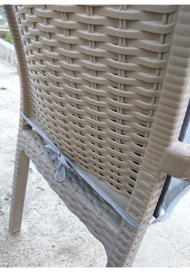 2 Adet Komutan Arkalıklı Sandalye Minderi, Extra Kalın-k.gri Koyu Gri