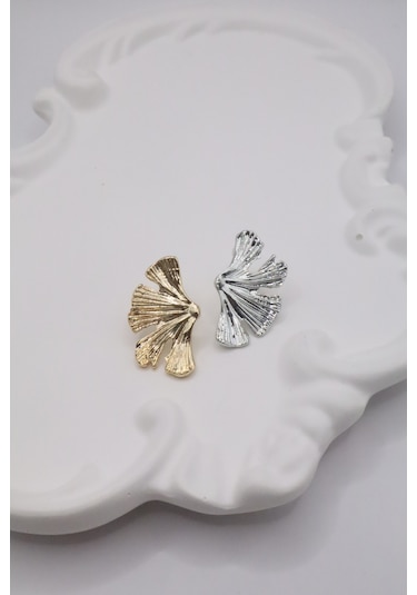 Kadın Küpe Leaf Tasarım Küpe Altın