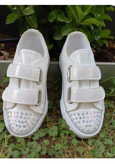 Scarpe Magiche Cırtlı Kız Çocuğu Ayakkabısı 31-35 Numara Arası Işıksızdır Krem