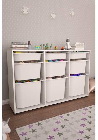 Bofi Ultra 3+3+3 Sepetli Çok Amaçlı Mutfak Kiler Dolabı Beyaz