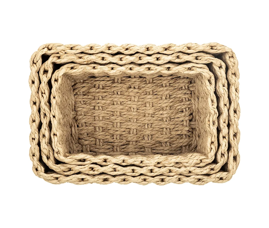 El Casa Örme Saklama Sepetleri Seti, 3 Adet 188376425 Bej