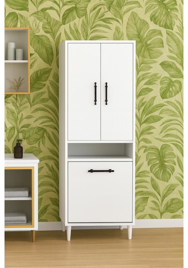 Kirli Sepetli 2 Kapaklı 3 Raflı Çok Amaçlı Ahşap Banyo Dolabı, Banyo Düzenleyici Çamaşır Sepeti Beyaz Kirli Sepetli 2 Kapaklı 3 Raflı Çok Amaçlı Ahşap Banyo Dolabı, Banyo Düzenleyici Çamaşır Sepeti Beyaz