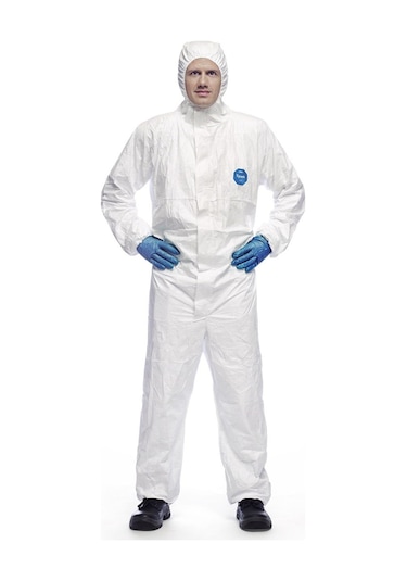 Tyvek 500 Xpert Başlıklı Kimyasal Koruyucu Tek Kullanımlıktulum L