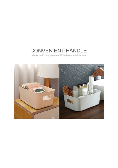 Monyee Küçük Boy Gri Pp Malzeme Ev Ofis Çeşitli Eşya Saklama Sepeti Taşınabilir Kollü Yığılabilir Organizer Gri