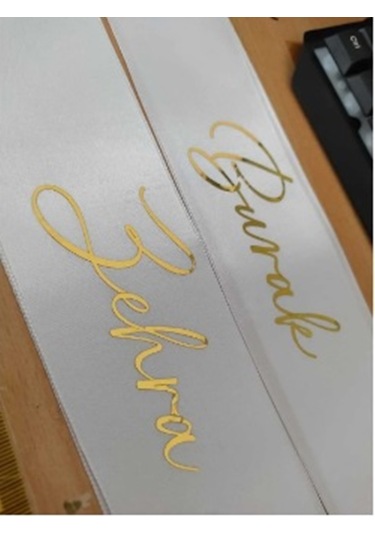 Gelin Damat Isimli Tören Takı Kurdelesi 2 Adet B-41