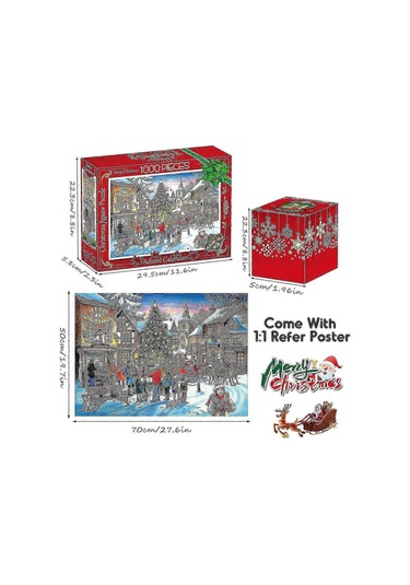 2023 Advent Takvimi Yetişkin Oyuncakları İçin Yapboz Bulmacaları Kadınlar Ve Erkekler İçin Noel Hediyeleri 1000 Parçalık Yapboz