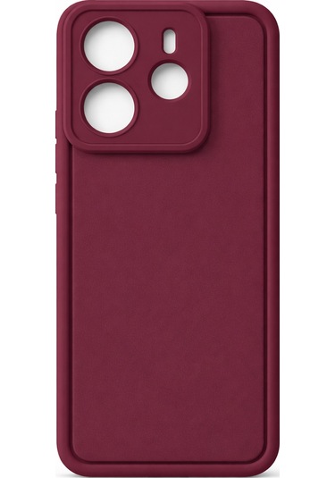 Mi Redmi Note 14 Uyumlu Kamera Çıkıntılı Mat Silikon Telefon Kılıfı Bordo