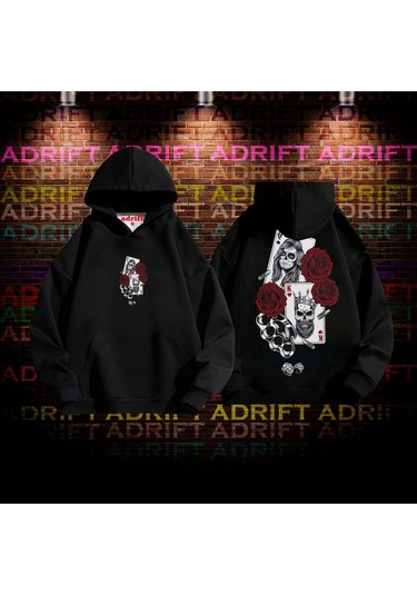 Iskambil Muşta Tasarım Baskılı Kapüşonlu Sweatshirt Hoodie