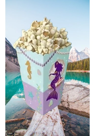 Mısır Kutusu Pırıltılı Deniz Kızı Temalı Pop Corn Kutusu Parti Malzemesi