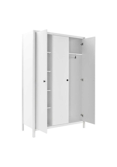 Rustik 3 Kapaklı Gardırop-mat Beyaz 125x196x54 Cm Gxyxd