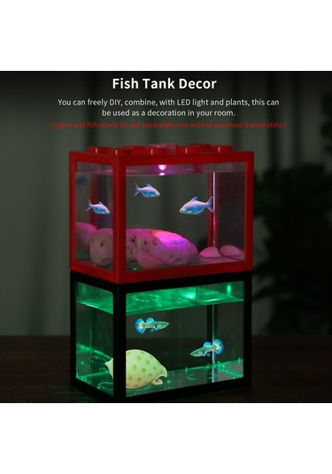 Youmex Siyah Mini Akvaryum, Plastik Blok Tasarımı, Küçük Balık Yetiştirme Kutusu